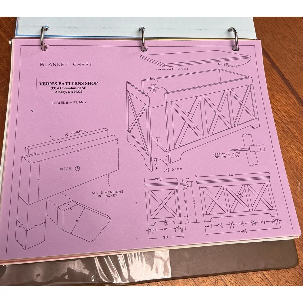Huge Lot: 200 Vintage Woodworking Project Plans & Measured Drawings Binder